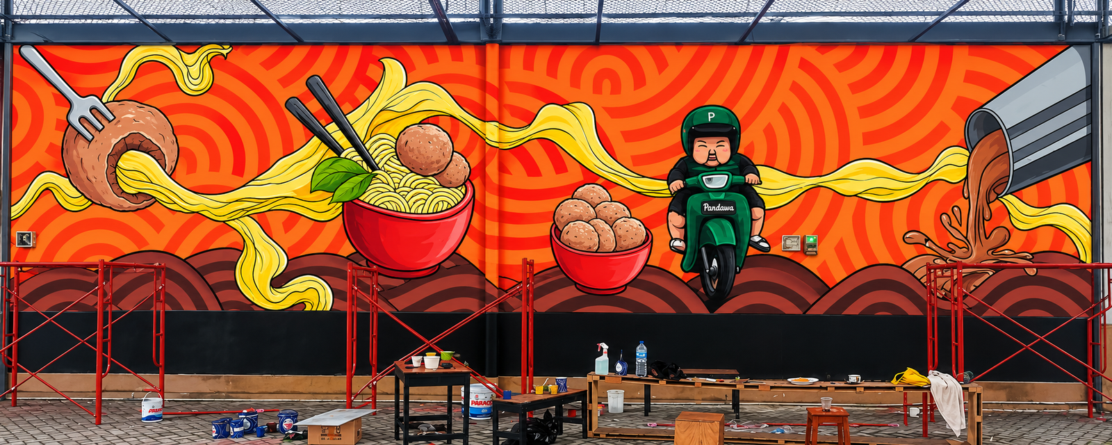 Mural Bakso Pandawa Pasuruan | Portofolio KING MURAL